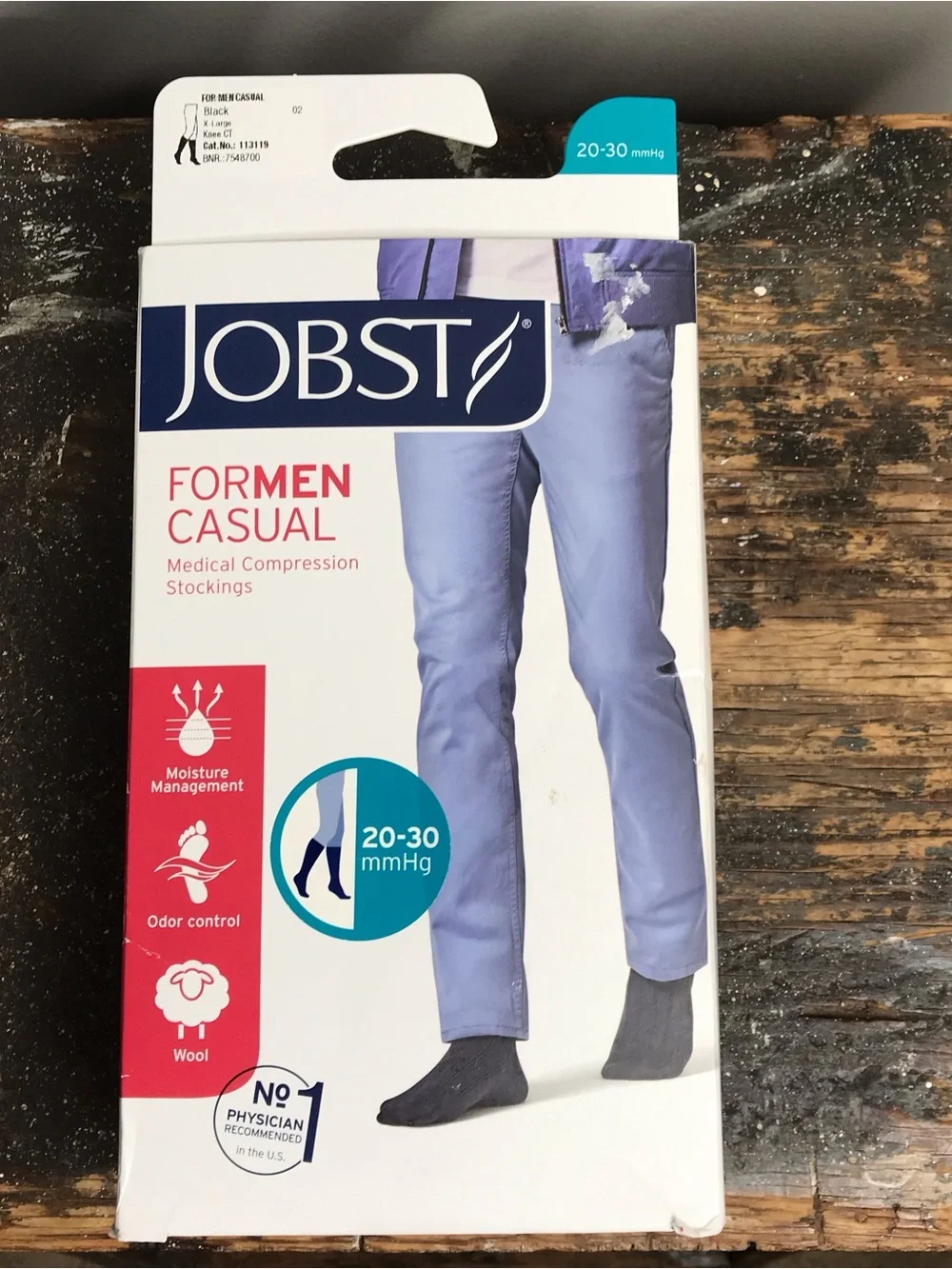JOBST ForMen Casual Medical Compression Socks Black Sz XL